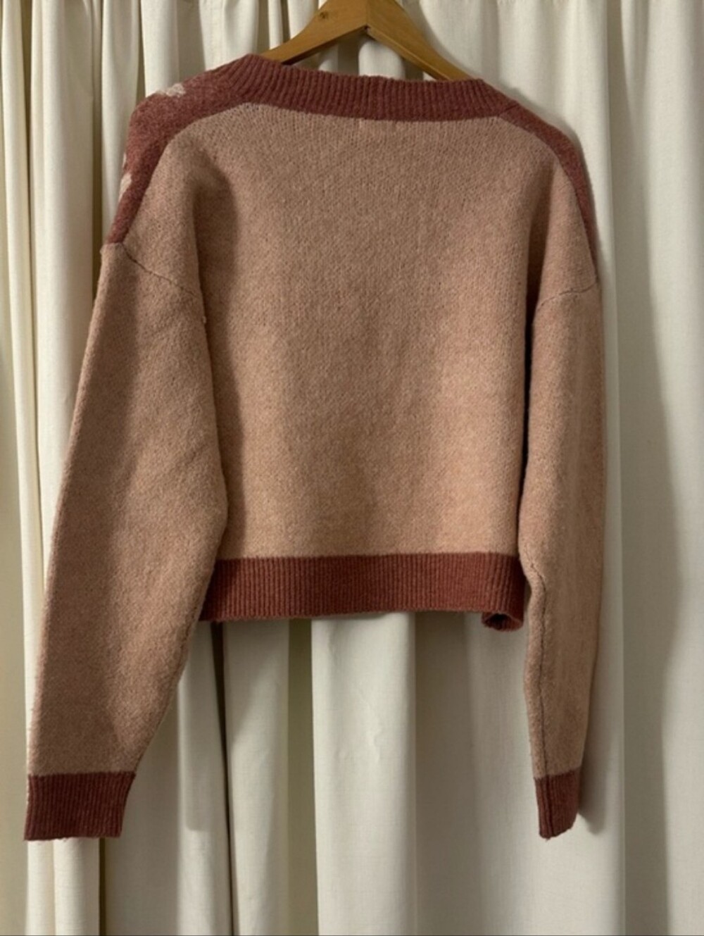 Debut Pink and Cream Western Motif Cardigan Sweater - Picture 6 of 6
